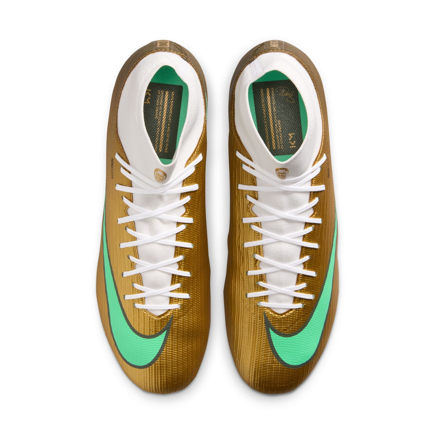 Nike Kylian Mbappe Mercurial Superfly 11 Academy FG Firm Ground Soccer Cleat - Metallic Gold/Green Glow