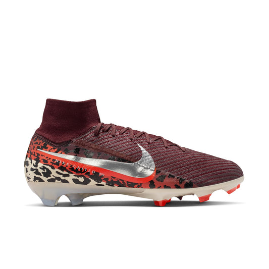 Nike United Superfly 10 Elite FG Firm Ground Soccer Cleat - Burgundy Crush/Metallic Silver
