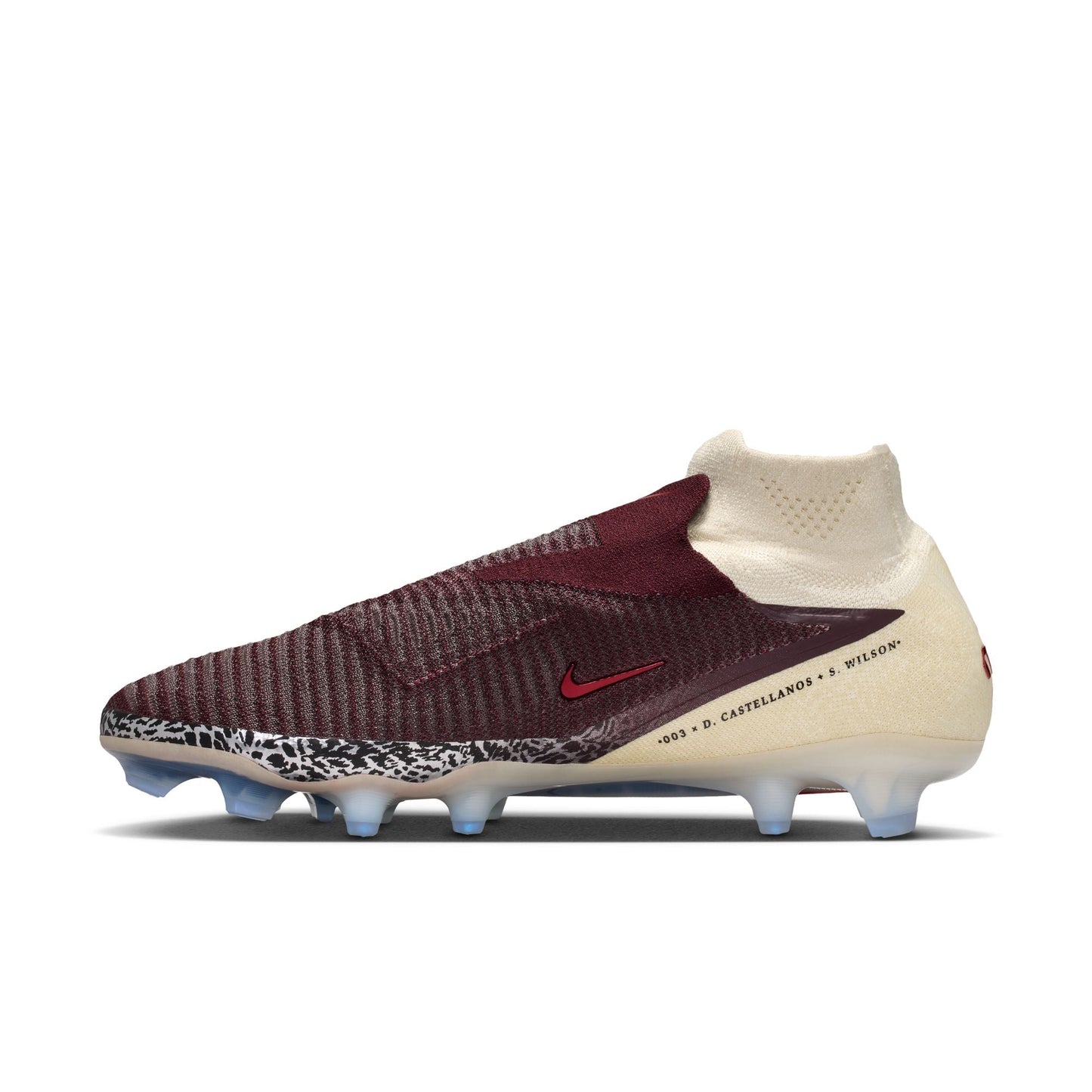 Nike United Phantom 6 High Elite FG Firm Ground Soccer Cleat - Burgundy Crush/University Red/Fossil