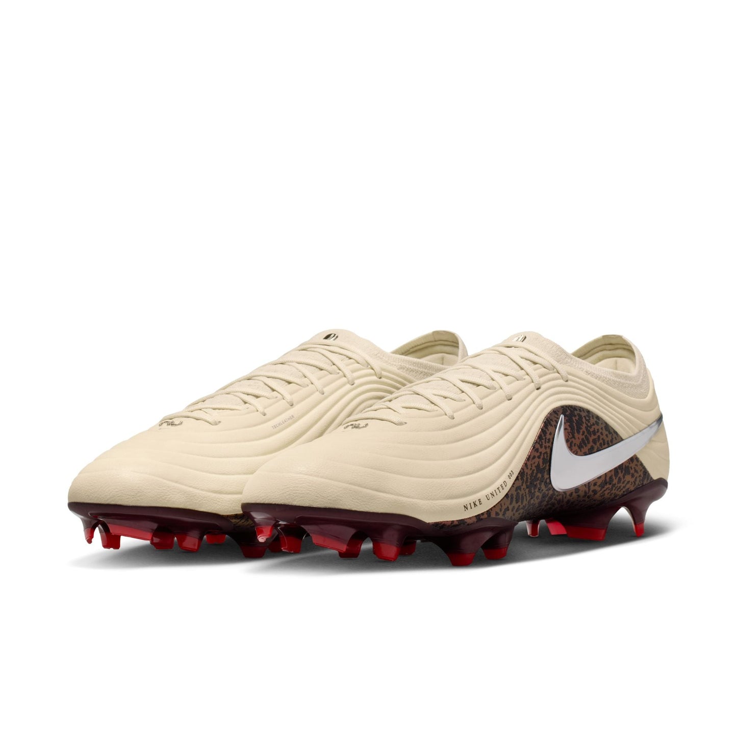 Nike United Tiempo Maestro Elite Firm-Ground Low-Top Soccer Cleat - Fossil/Metallic Silver/ Burgundy Crush