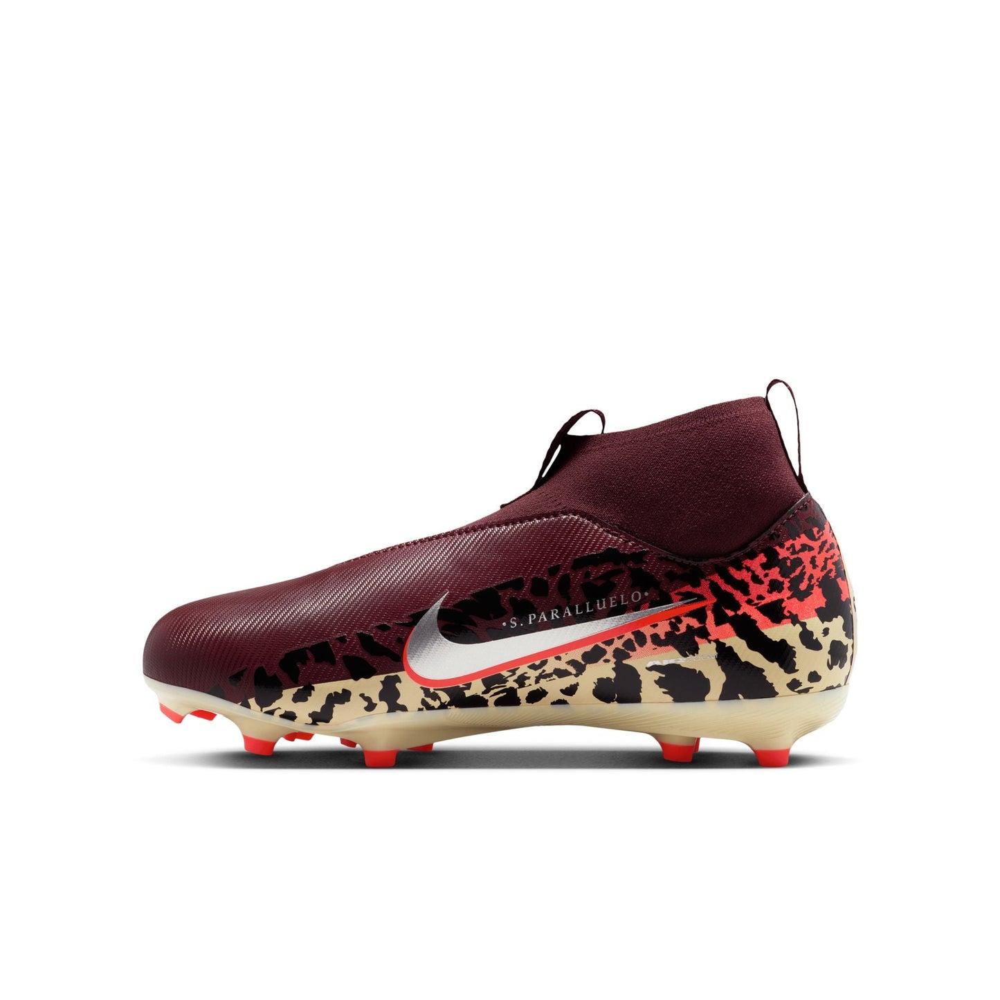 Nike United Junior Zoom Mercurial Superfly 10 Academy FG Firm Ground Soccer Cleat - Burgundy Crush/Metallic Silver
