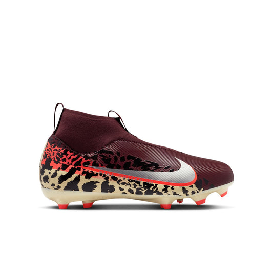 Nike United Junior Zoom Mercurial Superfly 10 Academy FG Firm Ground Soccer Cleat - Burgundy Crush/Metallic Silver