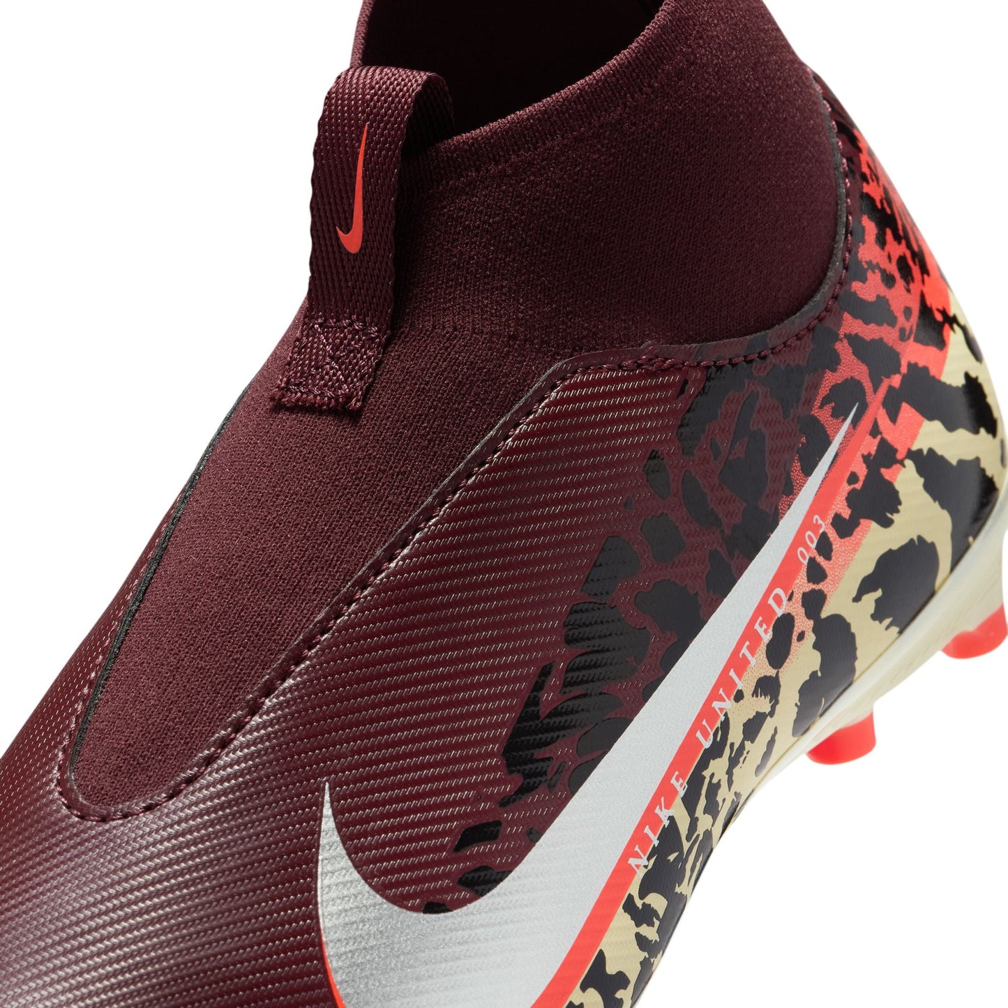 Nike United Junior Zoom Mercurial Superfly 10 Academy FG Firm Ground Soccer Cleat - Burgundy Crush/Metallic Silver