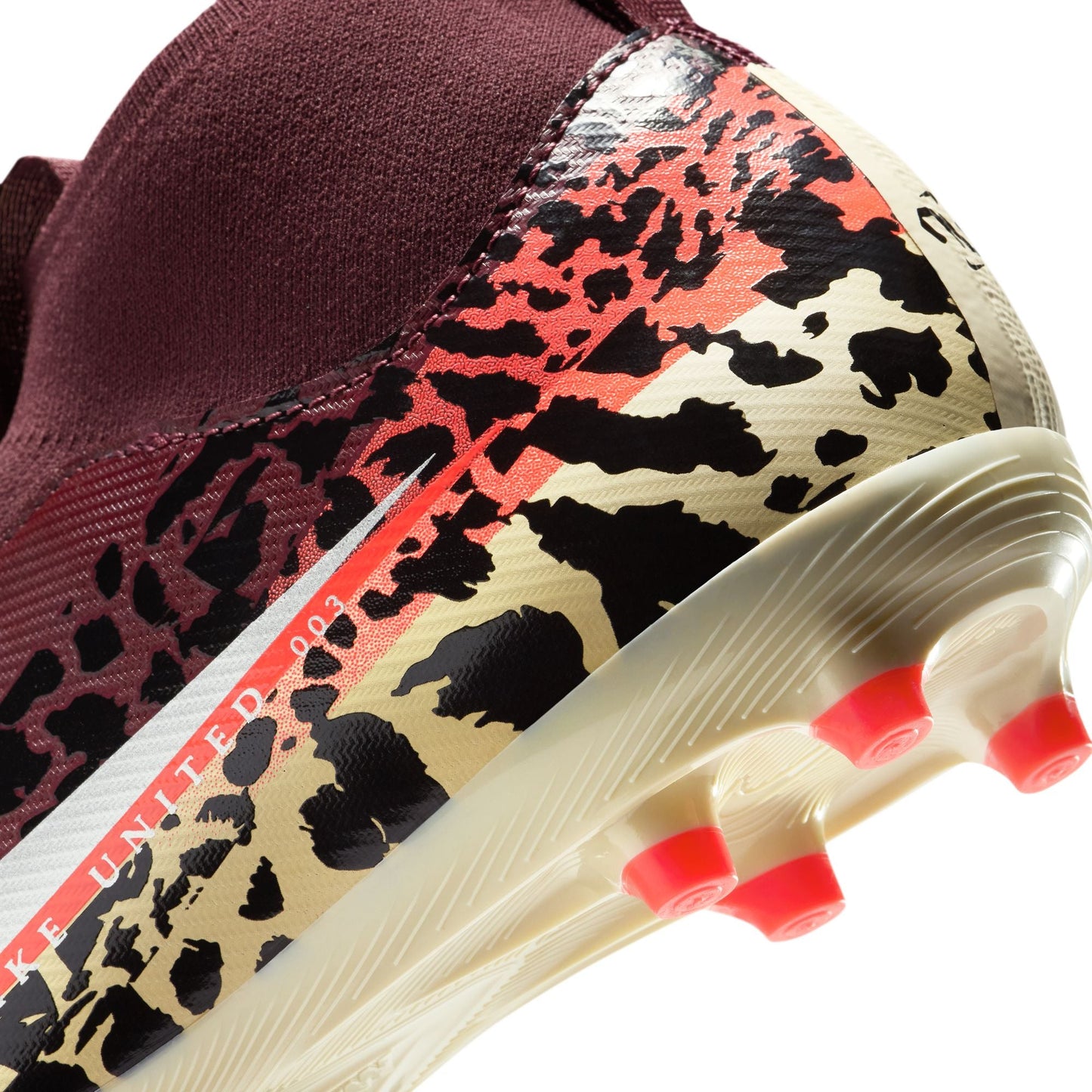Nike United Junior Zoom Mercurial Superfly 10 Academy FG Firm Ground Soccer Cleat - Burgundy Crush/Metallic Silver