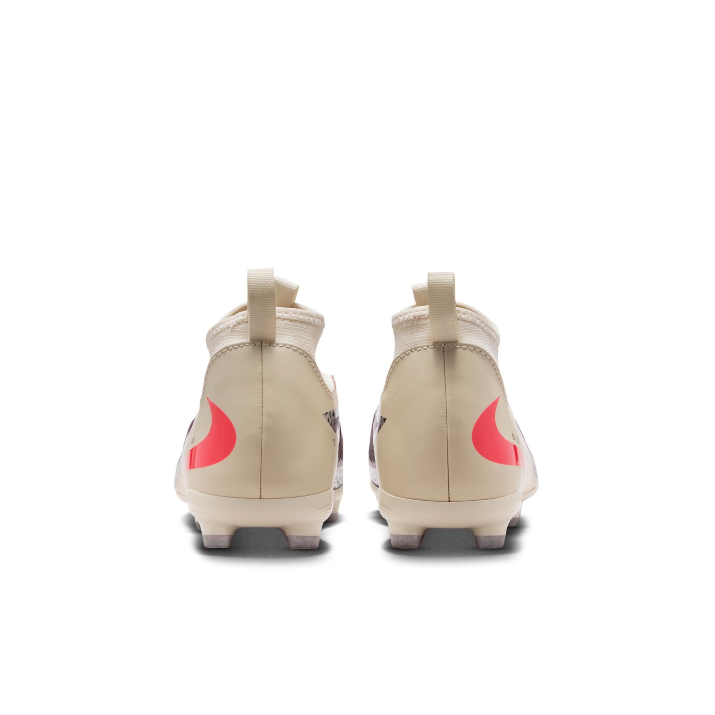Nike United Junior Phantom 6 High Academy FG Firm Ground Soccer Cleats - Burgundy Crush/University Red-Fossil