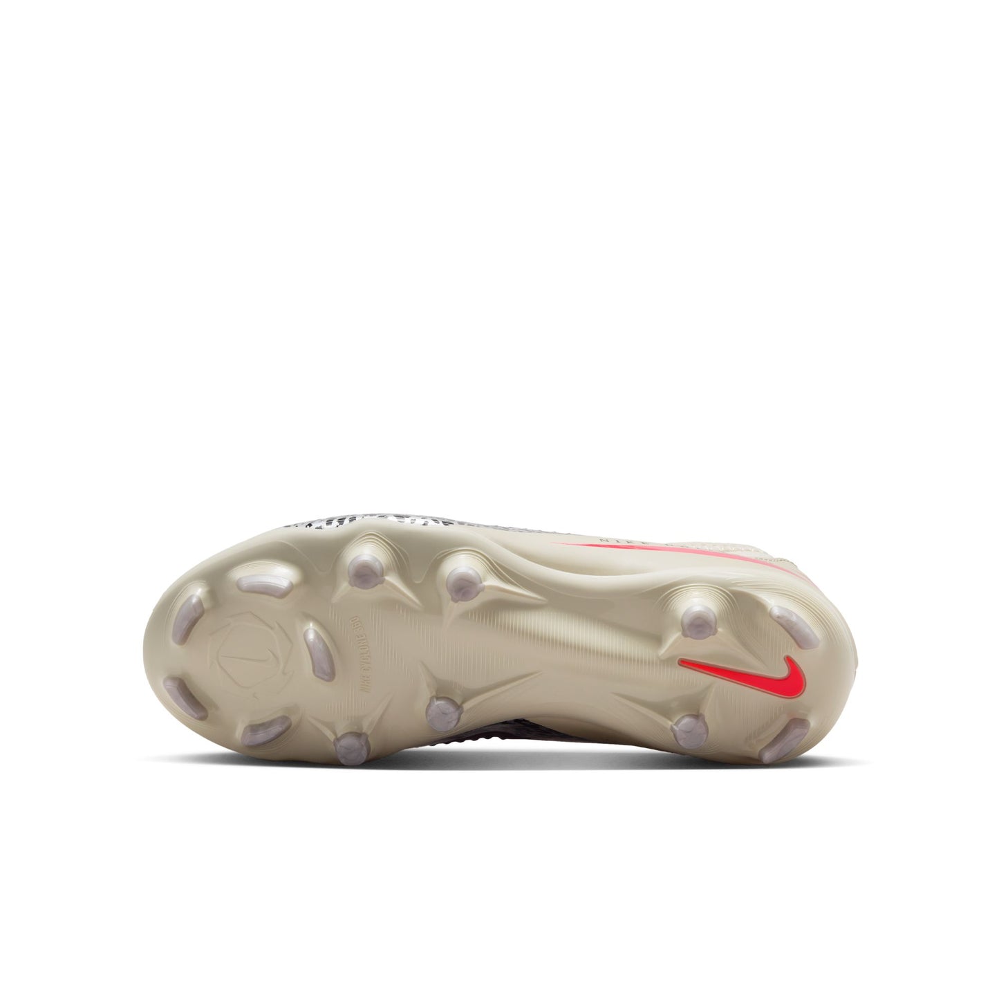 Nike United Junior Phantom 6 High Academy FG Firm Ground Soccer Cleats - Burgundy Crush/University Red-Fossil