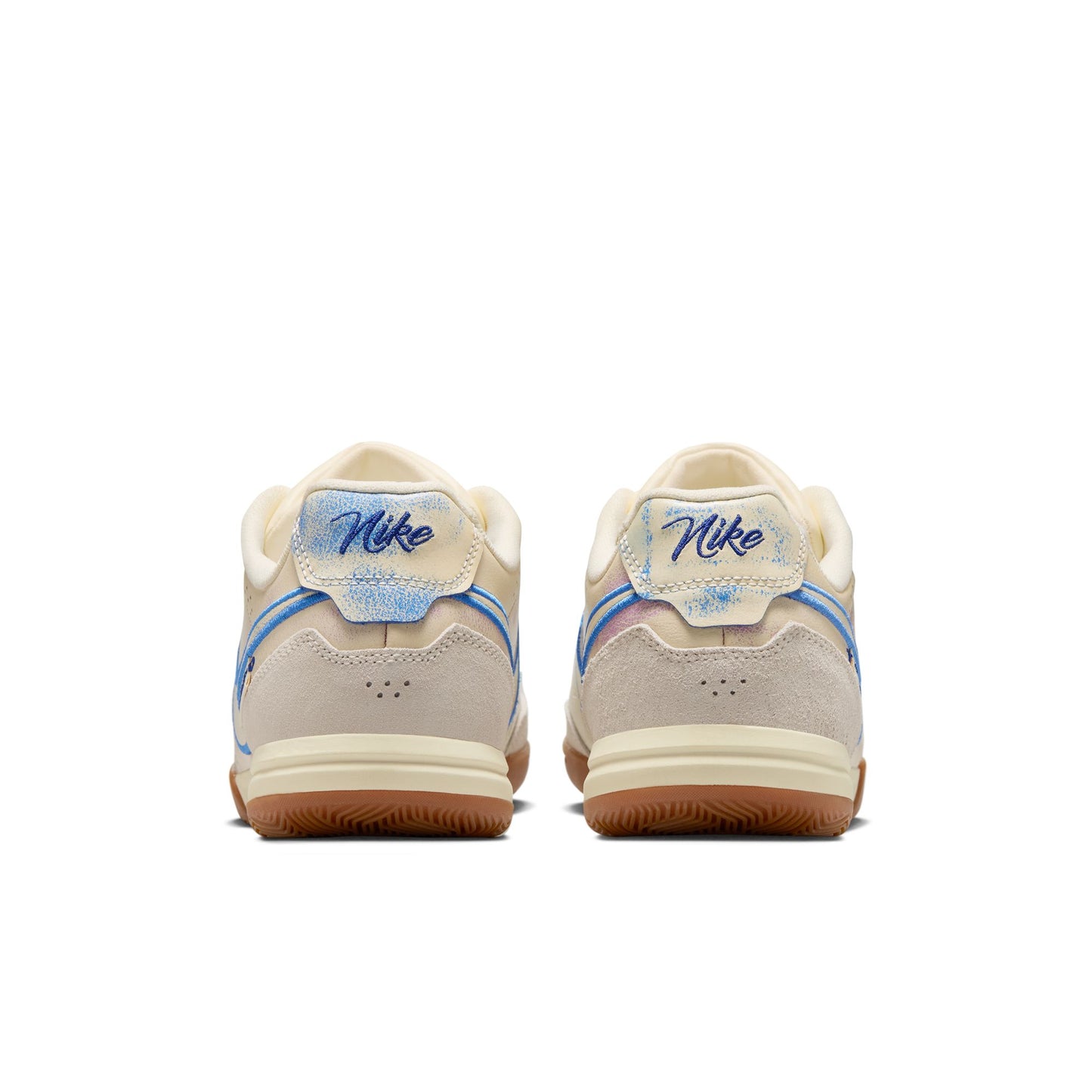 Nike Tiempo Streetgato PRM IC Indoor Soccer Shoe - Coconut Milk/Gum Medium Brown/Blue Crystal