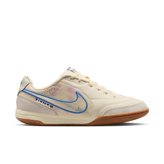 Nike Tiempo Streetgato PRM IC Indoor Soccer Shoe - Coconut Milk/Gum Medium Brown/Blue Crystal