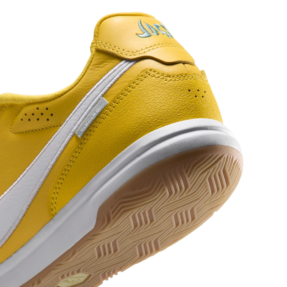 Nike Tiempo Streetgato PRM "Joga Bonito" IN Indoor Soccer Shoe - Chrome Yellow/White/Gum Medium Brown