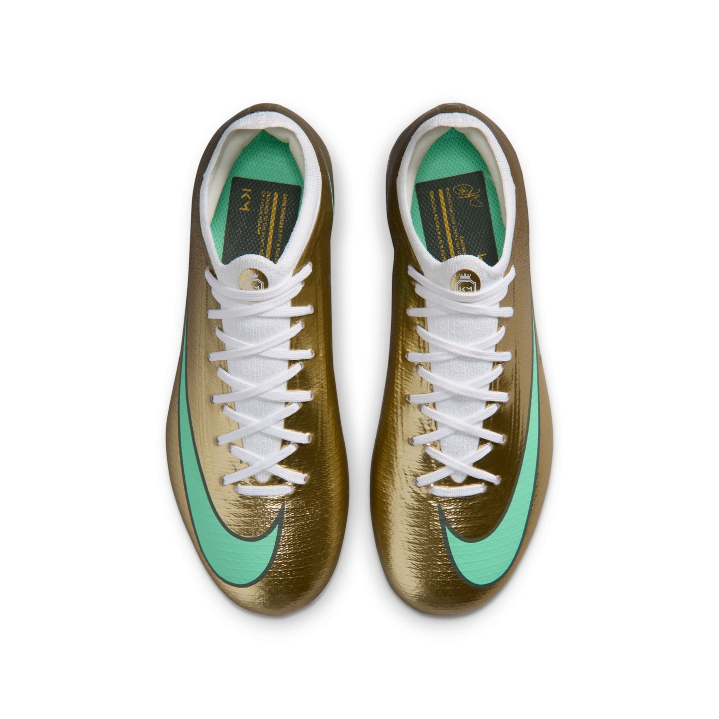 Nike Junior Kylian Mbappe Mercurial Vapor 17 Pro FG Firm Ground Soccer Cleat - Metallic Gold/Green Glow