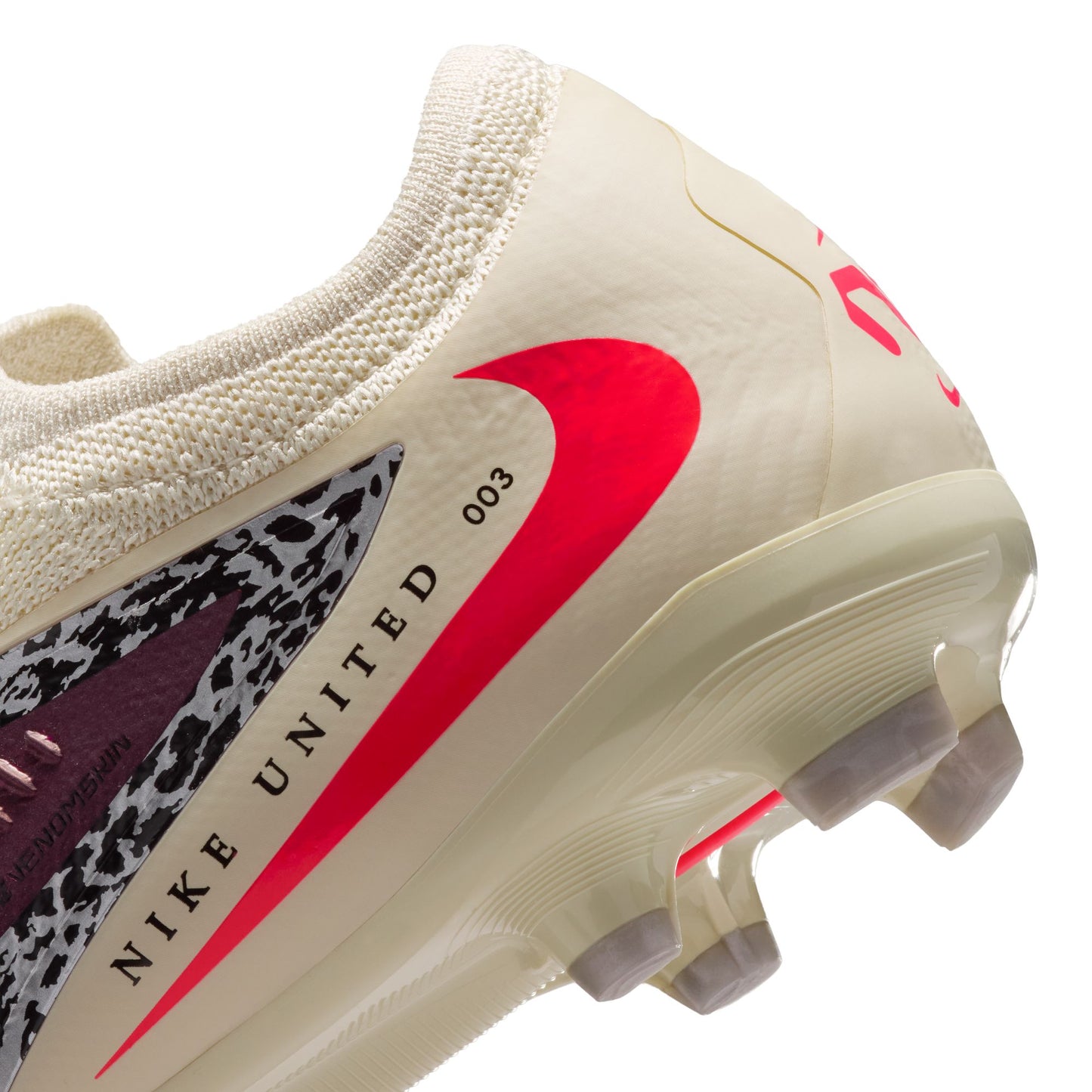 Nike United Junior Phantom 6 Low Pro Big Kids' FG/MG Firm Ground Soccer Cleats - Burgundy Crush/University Red-Fossil