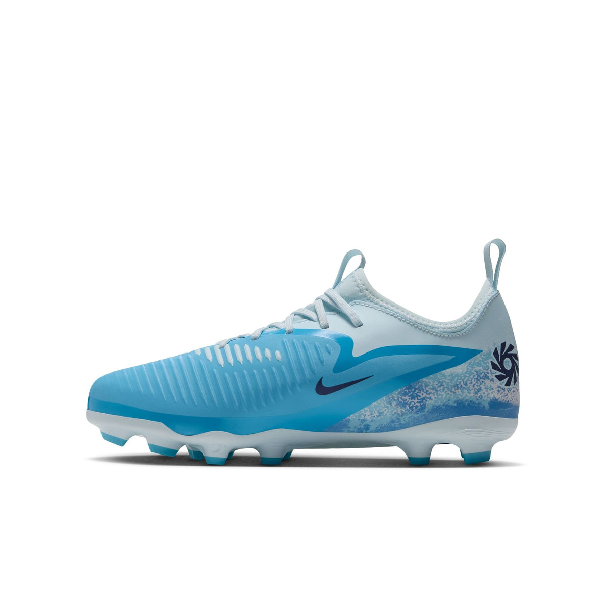 Nike Junior Phantom 6 Low Academy "Erling Haaland" FG Firm Ground Soccer Cleats - Baltic Blue/Blue Eclipse/Glacier Blue