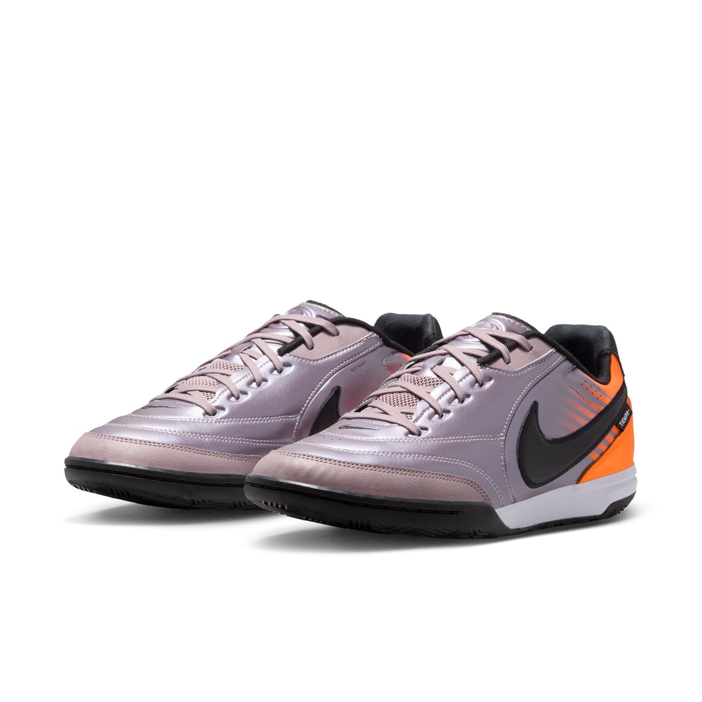 Nike Tiempo Streetgato PRM Heritage IC Indoor Soccer Shoe - Bleached Lilac/Black/Total Orange
