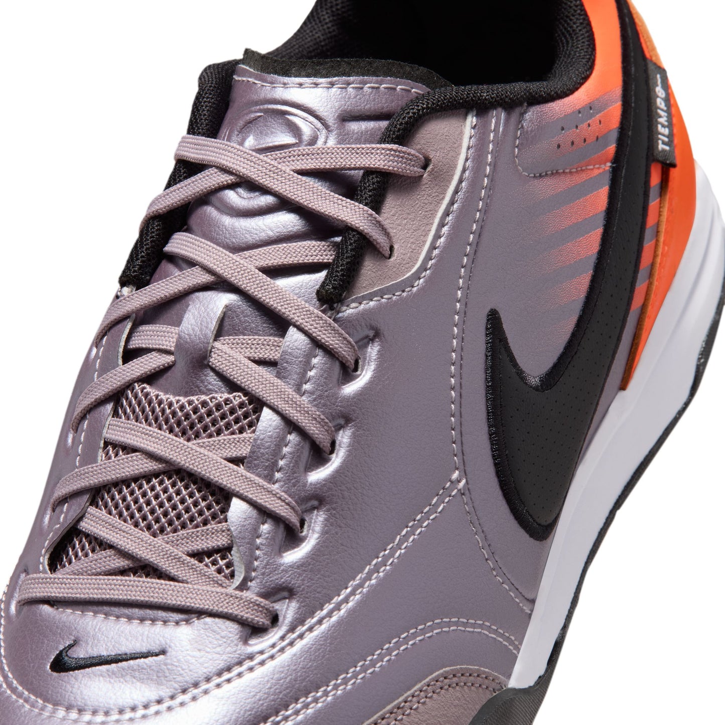 Nike Tiempo Streetgato PRM Heritage IC Indoor Soccer Shoe - Bleached Lilac/Black/Total Orange