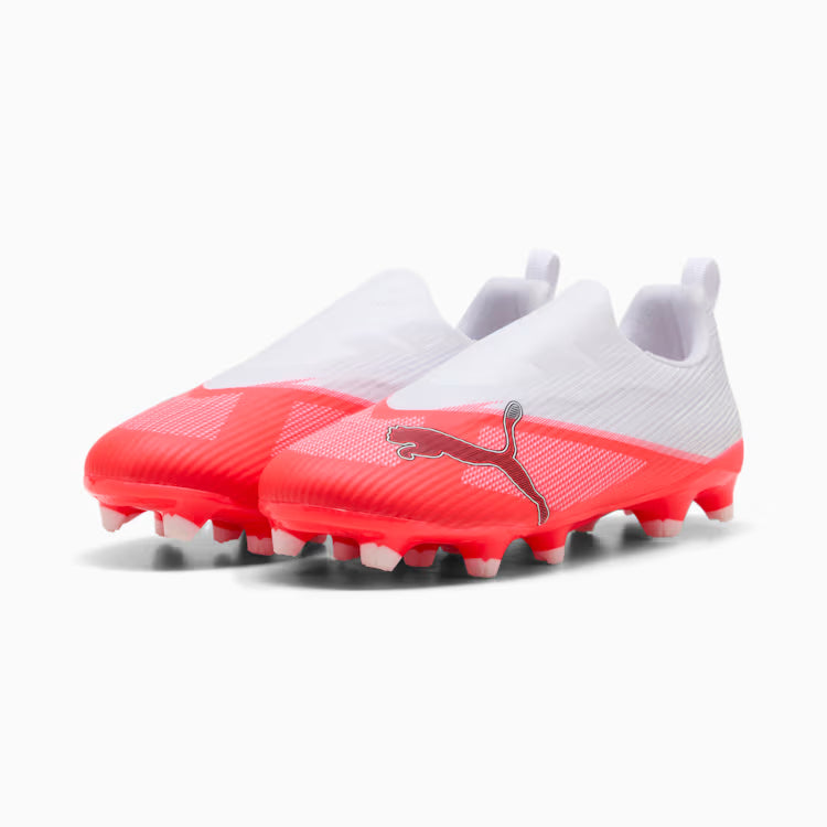 Puma Junior Ultra 7 Match Laceless FG/AG Firm Ground Soccer Cleat - Ultra Red/Black/White