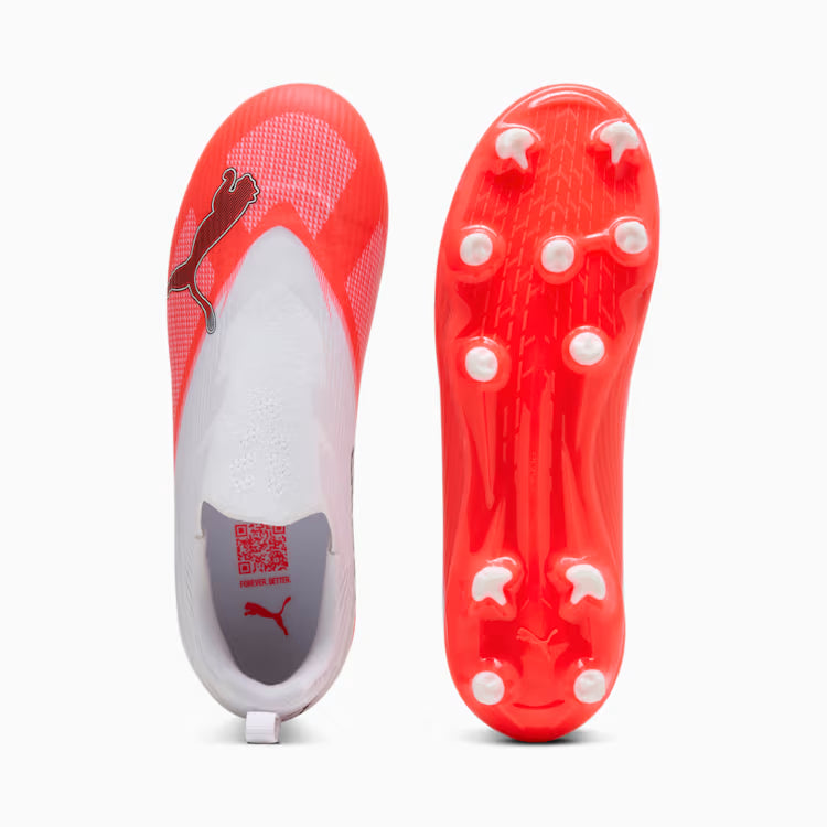 Puma Junior Ultra 7 Match Laceless FG/AG Firm Ground Soccer Cleat - Ultra Red/Black/White
