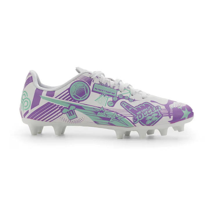 ULTRA Christian Pulisic Legacy Kids' Firm/Artificial Ground Soccer Cleats - PUMA White-Purple Glimmer-Mint Jelly