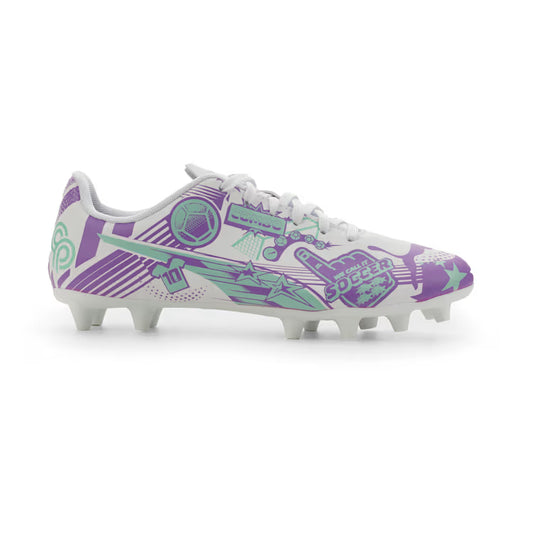 Puma Junior Ultra Christian Pulisic Legacy FG/AG Firm Ground Soccer Cleat - White/Purple Glimmer/Mint Jelly