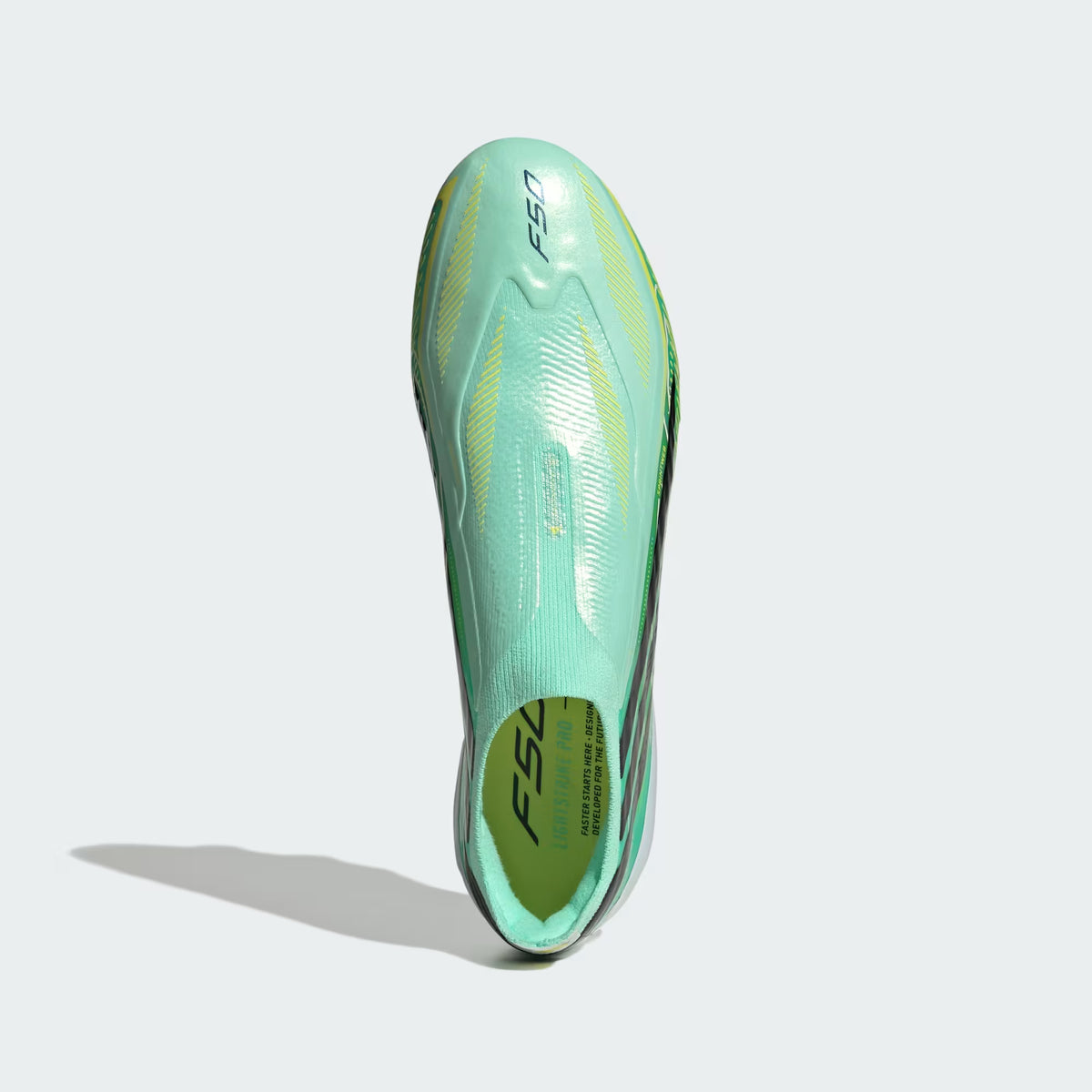 Adidas F50 Hyperfast Elite Laceless FG Firm Ground Soccer Cleat - Pulse Mint/Core Black/Solar Lemon