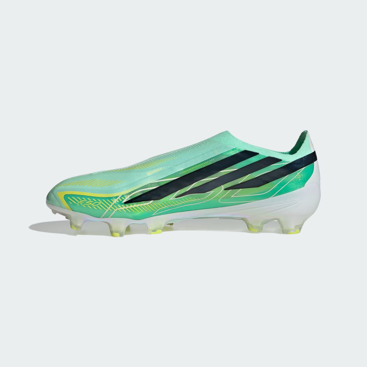 Adidas F50 Hyperfast Elite Laceless FG Firm Ground Soccer Cleat - Pulse Mint/Core Black/Solar Lemon
