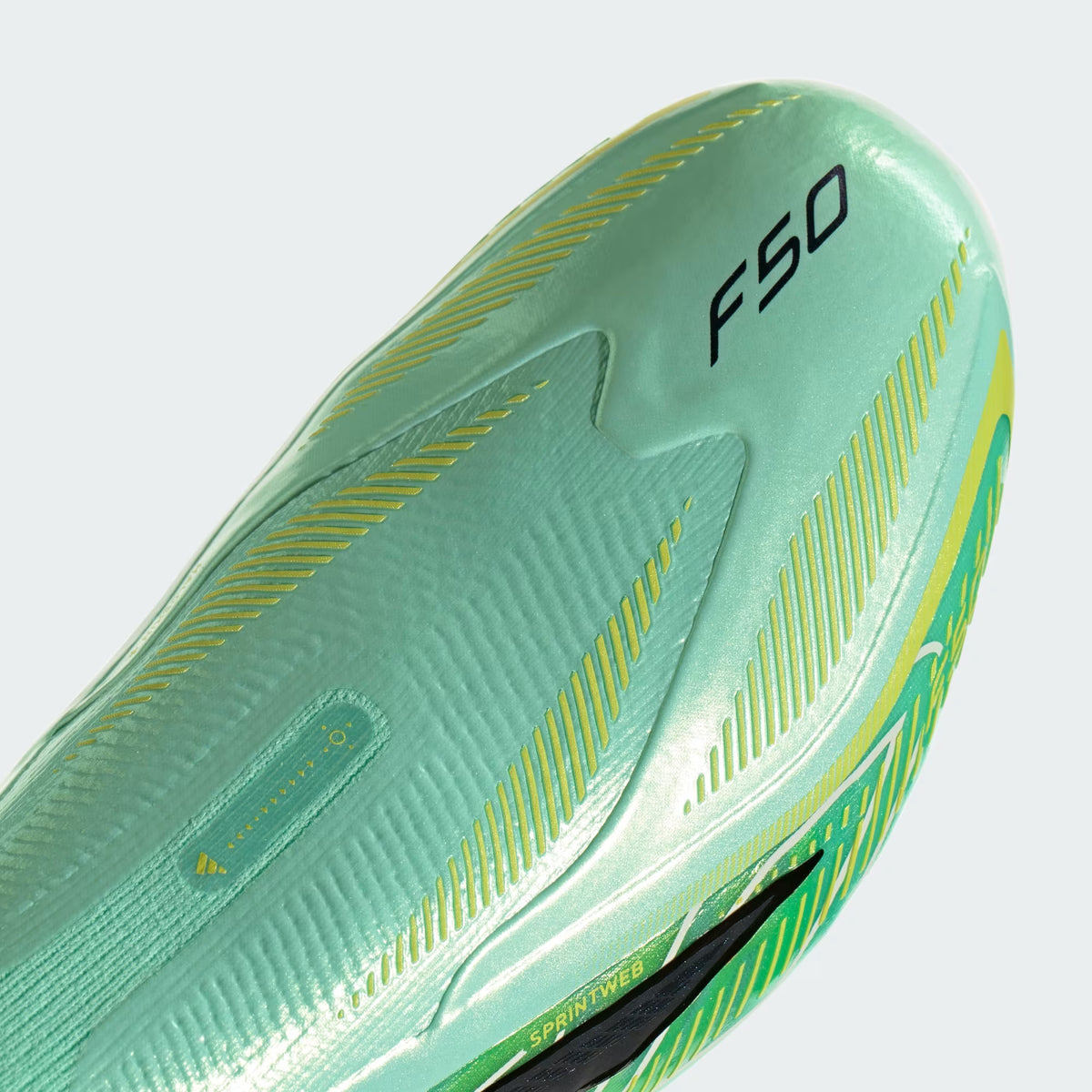Adidas F50 Hyperfast Elite Laceless FG Firm Ground Soccer Cleat - Pulse Mint/Core Black/Solar Lemon