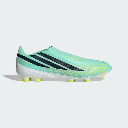 Adidas F50 Hyperfast Laceless League FG Firm Ground Soccer Cleat - Pulse Mint / Night Navy / Solar Lemon