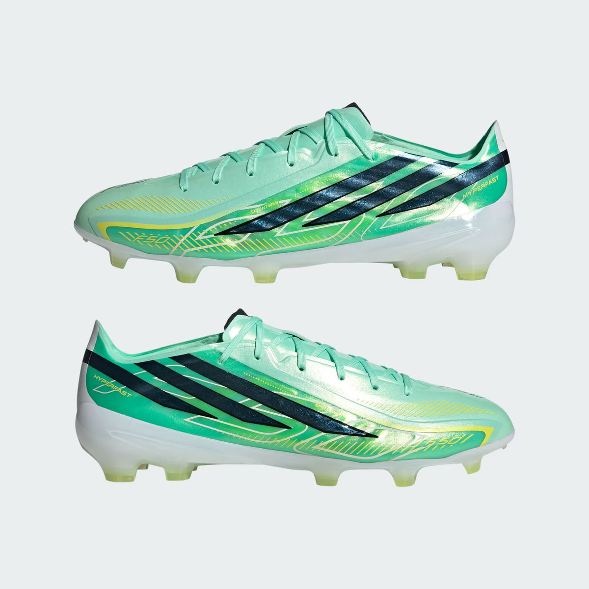 Adidas F50 Hyperfast Pro FG Firm Ground Soccer Cleat - Pulse Mint / Core Black / Solar Lemon