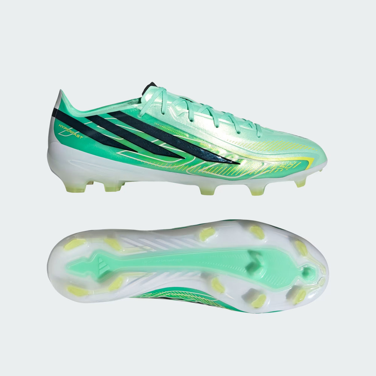 Adidas F50 Hyperfast Pro FG Firm Ground Soccer Cleat - Pulse Mint / Core Black / Solar Lemon