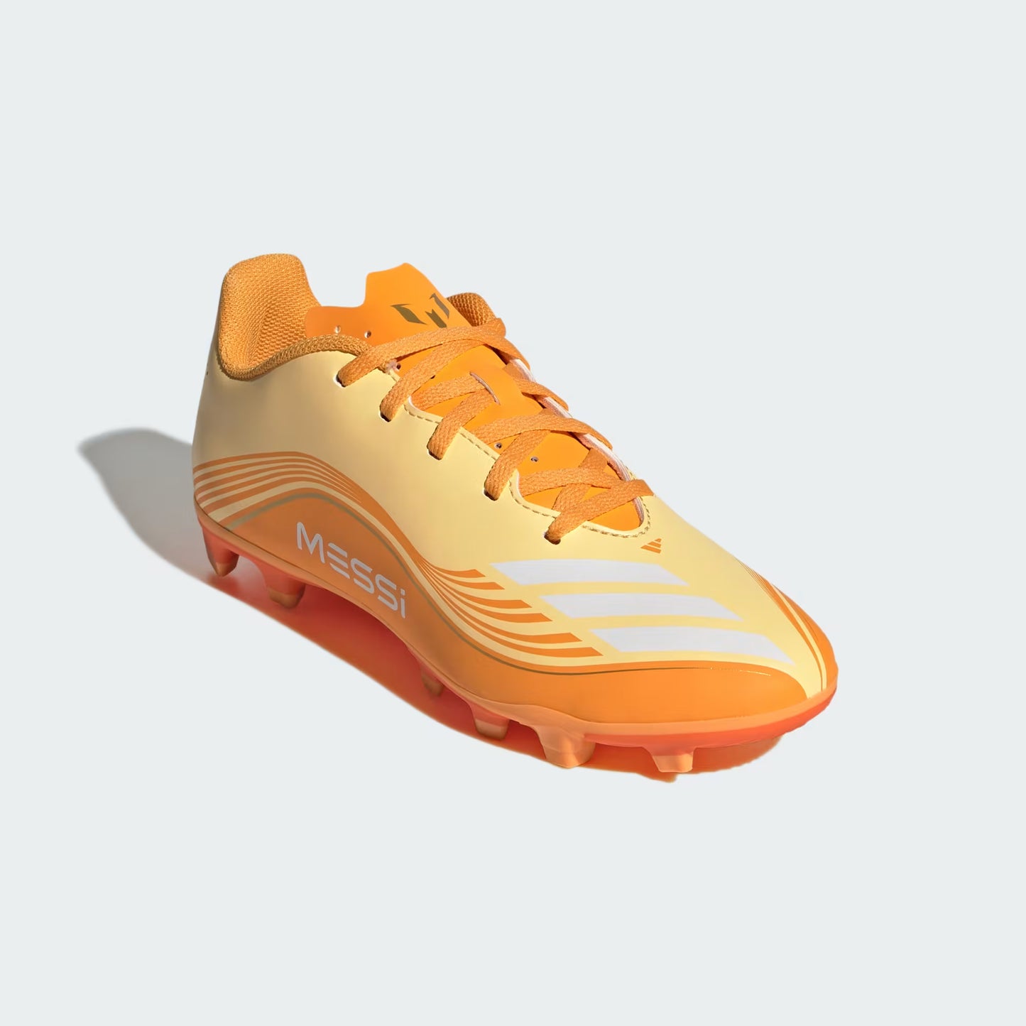 Adidas Junior Messi F50 Club FG Firm Ground Soccer Cleat - Ice Tangerine/Gold Metallic/Pure Tangerine