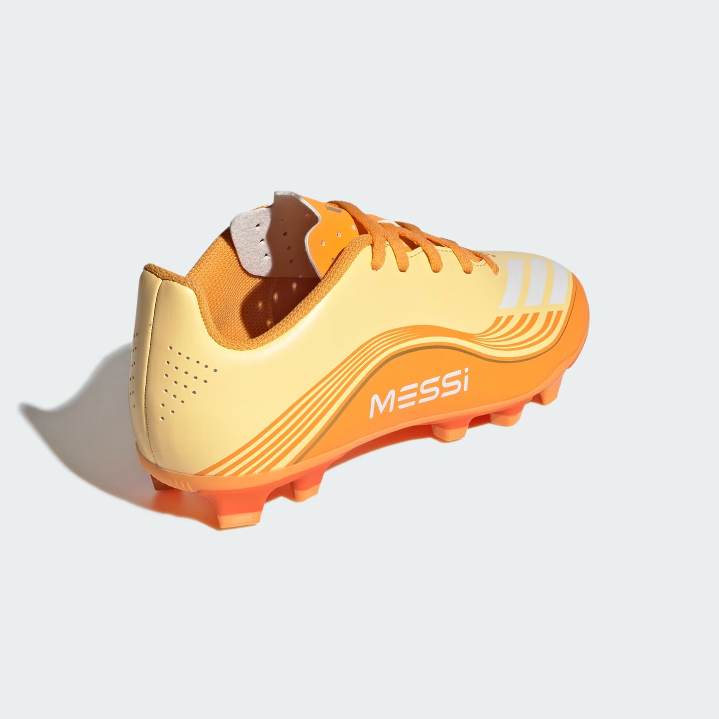 Adidas Junior Messi F50 Club FG Firm Ground Soccer Cleat - Ice Tangerine/Gold Metallic/Pure Tangerine