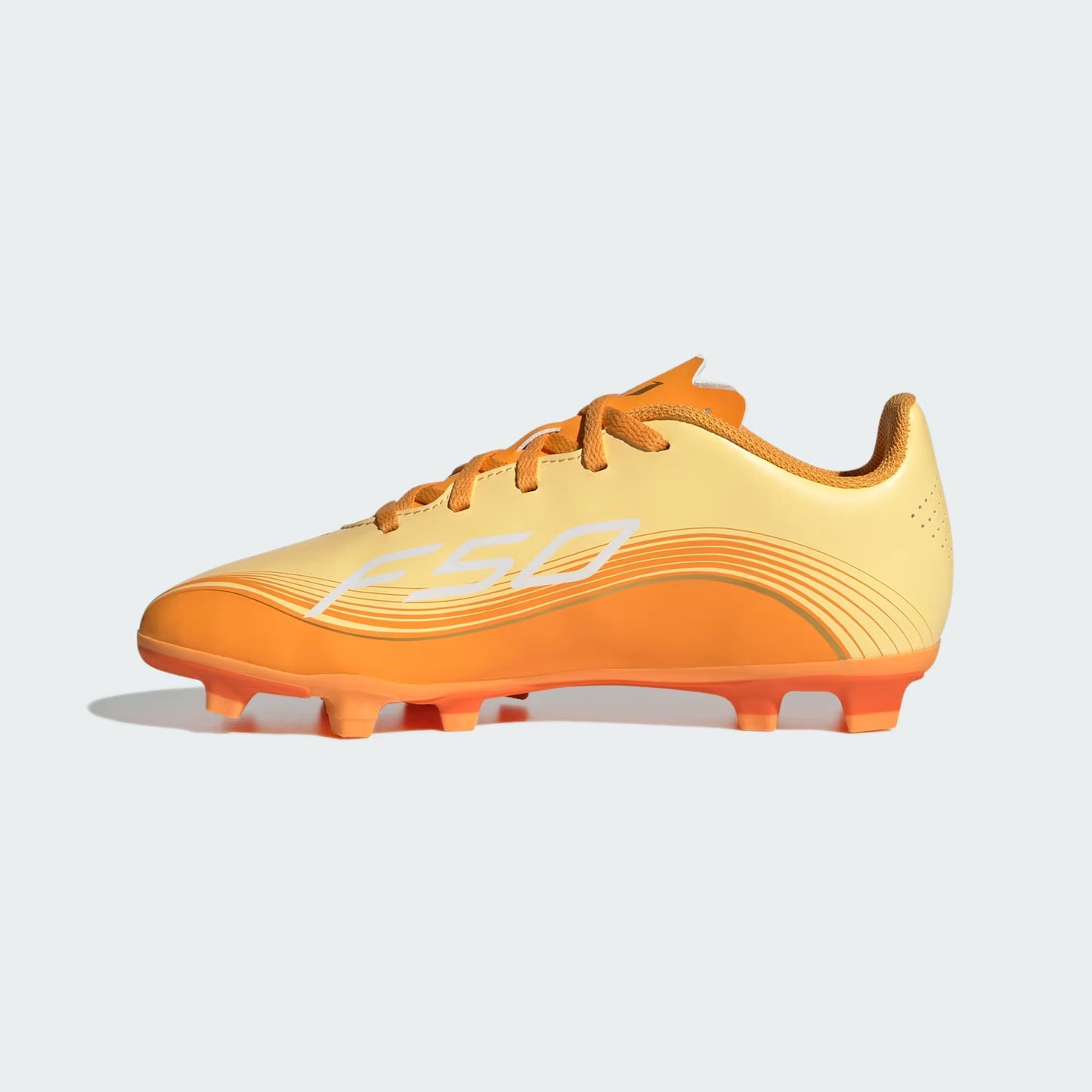 Adidas Junior Messi F50 Club FG Firm Ground Soccer Cleat - Ice Tangerine/Gold Metallic/Pure Tangerine