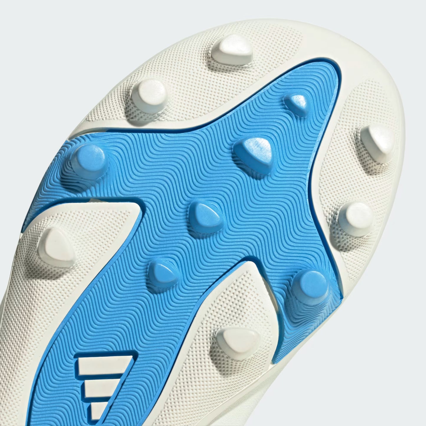 Adidas Junior F50 Messi Club Velcro FG/MG Firm Ground Soccer Cleats - Ivory/Semi Blue Burst/Icey Blue