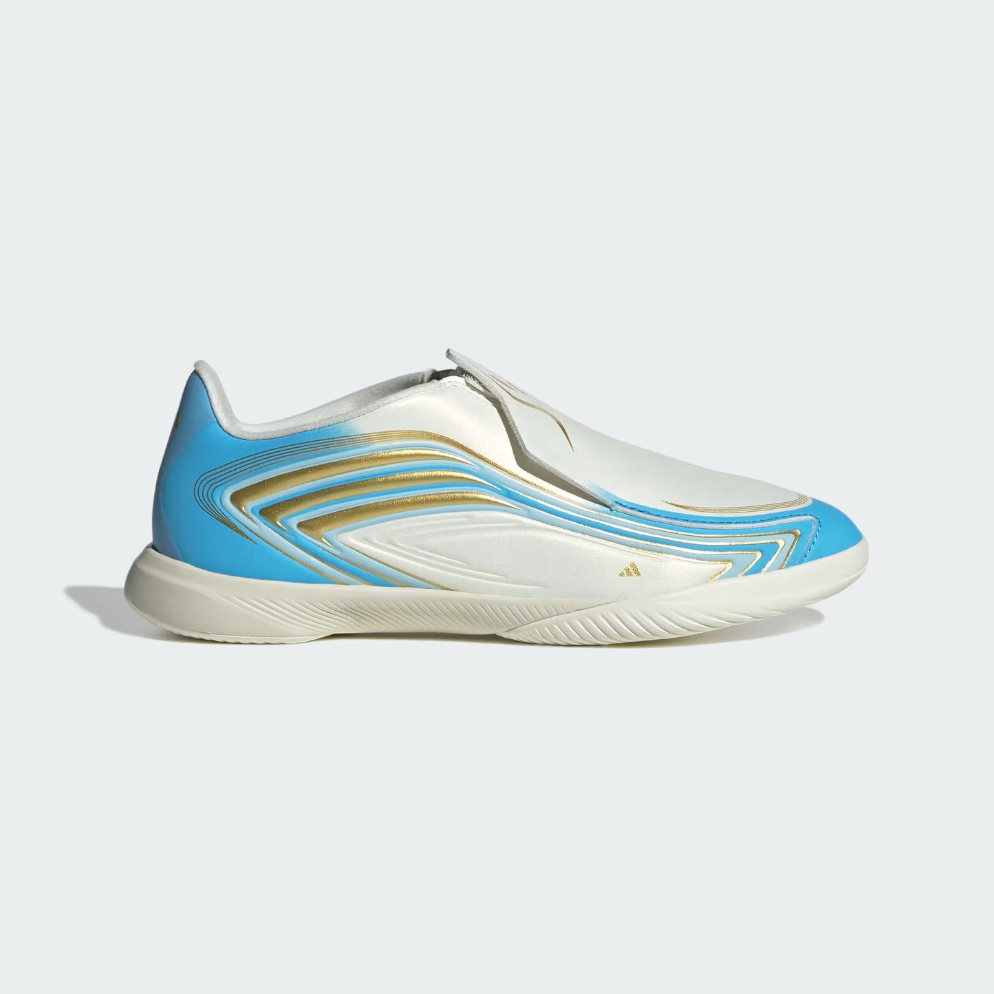Adidas Junior F50 Messi League IN Indoor Soccer Shoes - Ivory/Semi Blue Burst/Icey Blue
