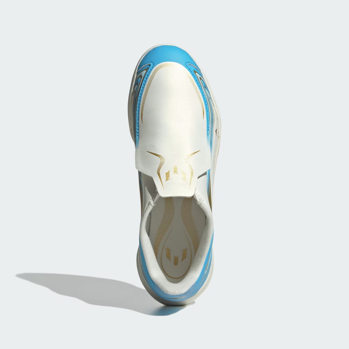 Adidas Junior F50 Messi League IN Indoor Soccer Shoes - Ivory/Semi Blue Burst/Icey Blue