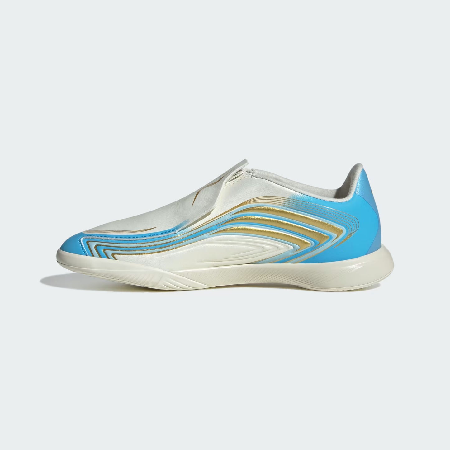 Adidas Junior F50 Messi League IN Indoor Soccer Shoes - Ivory/Semi Blue Burst/Icey Blue