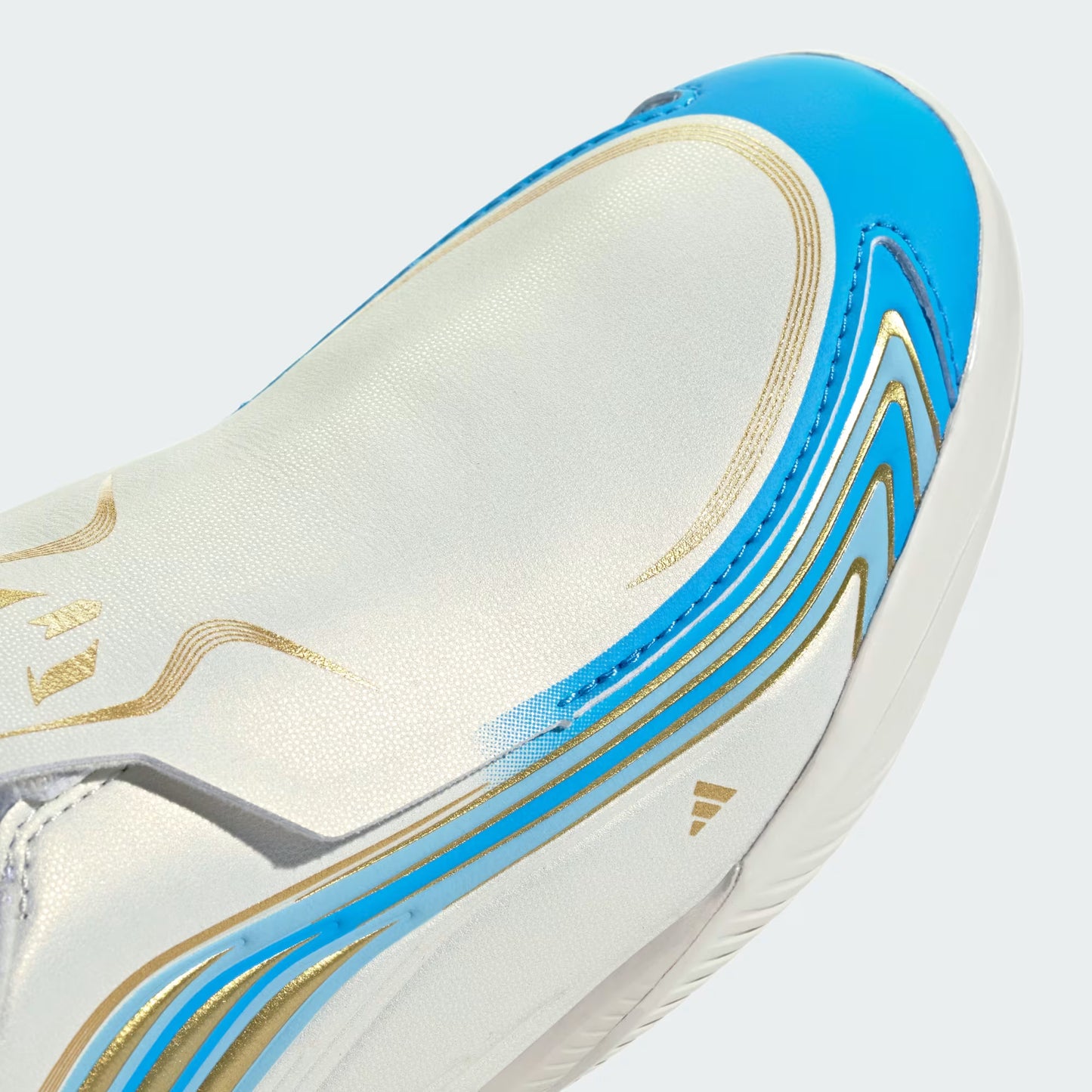 Adidas Junior F50 Messi League IN Indoor Soccer Shoes - Ivory/Semi Blue Burst/Icey Blue