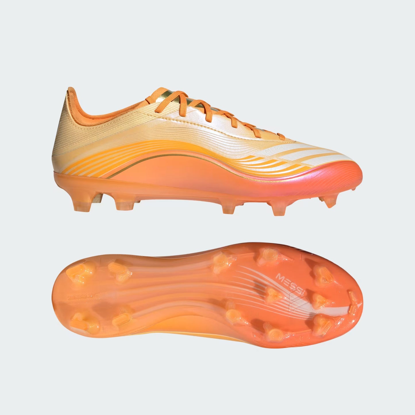 Adidas Messi F50 Pro FG Firm Ground Soccer Cleat - Icy Tangerine/Gold Metallic/Pure Tangerine