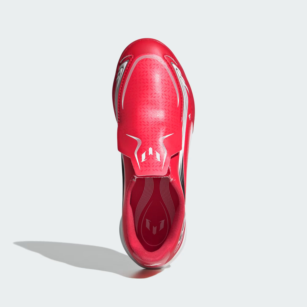 Adidas F50 Messi League Laceless Indoor Soccer Shoes Kids - Lucid Red / Core Black / Pure Ruby