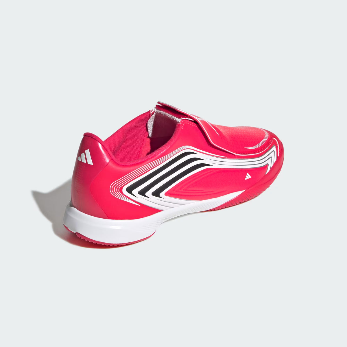 Adidas F50 Messi League Laceless Indoor Soccer Shoes Kids - Lucid Red / Core Black / Pure Ruby