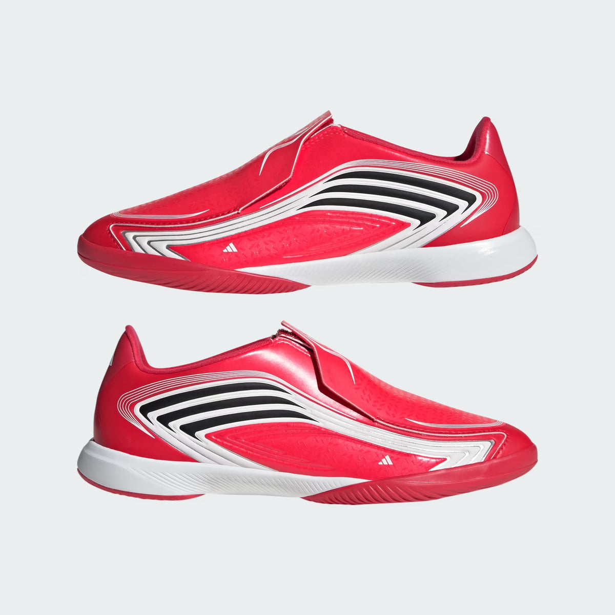 Adidas F50 Messi League Laceless Indoor Soccer Shoes Kids - Lucid Red / Core Black / Pure Ruby