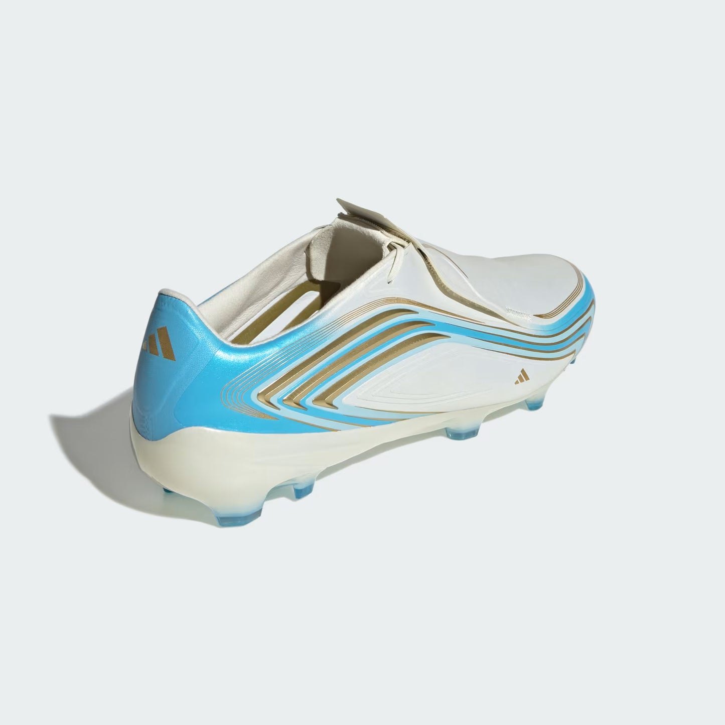 Adidas F50 Messi Pro FG Firm Ground Soccer Cleats - Ivory/Semi Blue Burst/Icey Blue