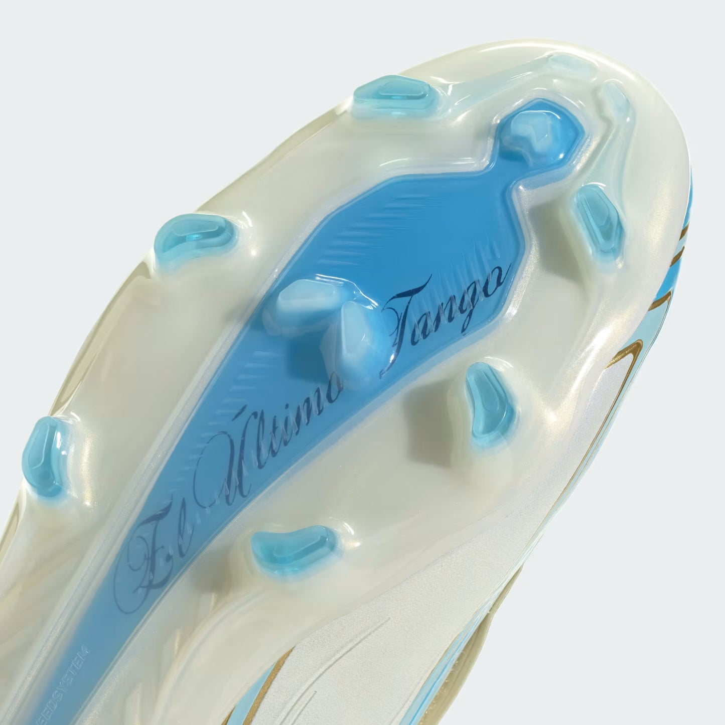 Adidas F50 Messi Pro FG Firm Ground Soccer Cleats - Ivory/Semi Blue Burst/Icey Blue