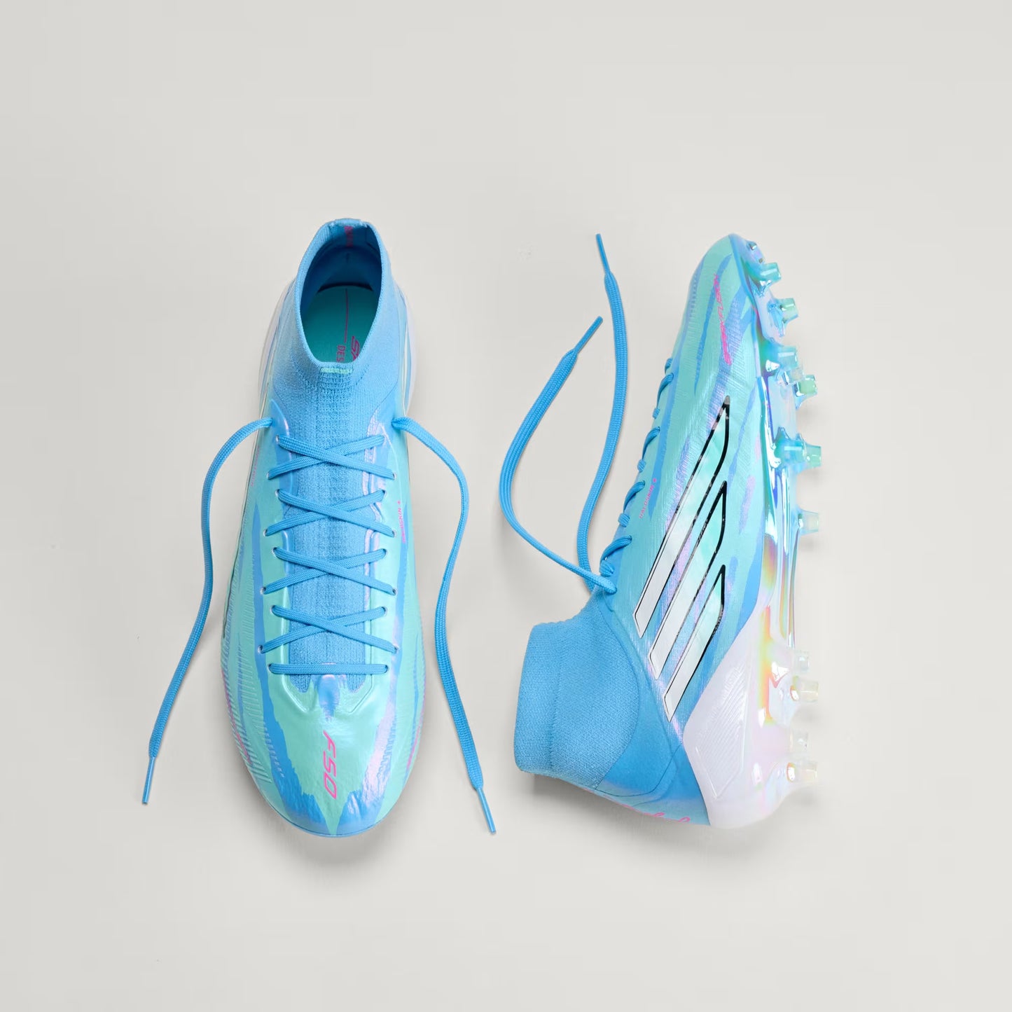 Adidas Trinity Rodman F50 Sparkfusion Elite FG/AG Firm Ground Soccer Cleat - Semi Blue Burst/Cloud White/Lucid Pink