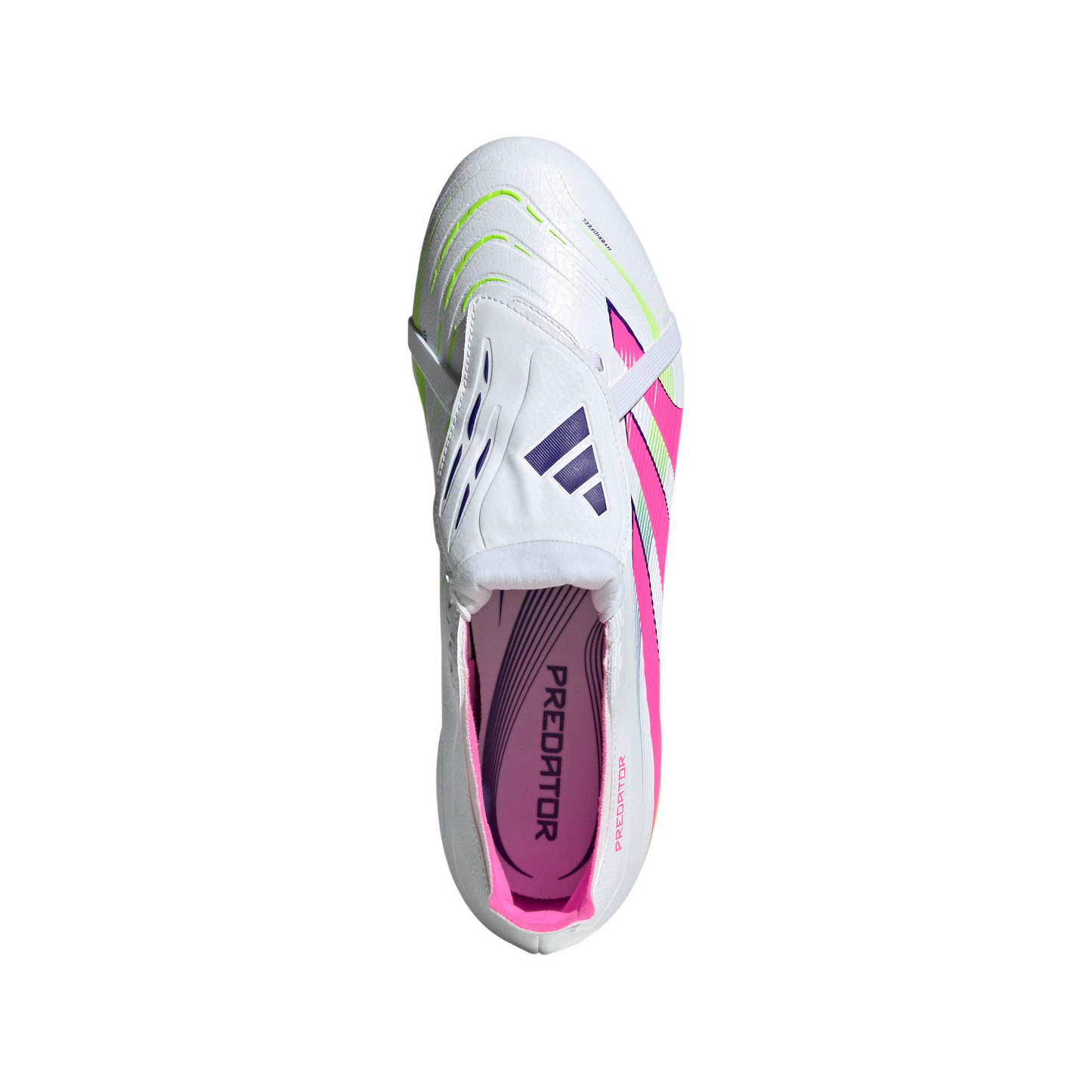 Adidas Predator League Fold-Over Tongue FG Firm Ground Soccer Cleat - Cloud White/Lucid Pink/Lucid Lemon