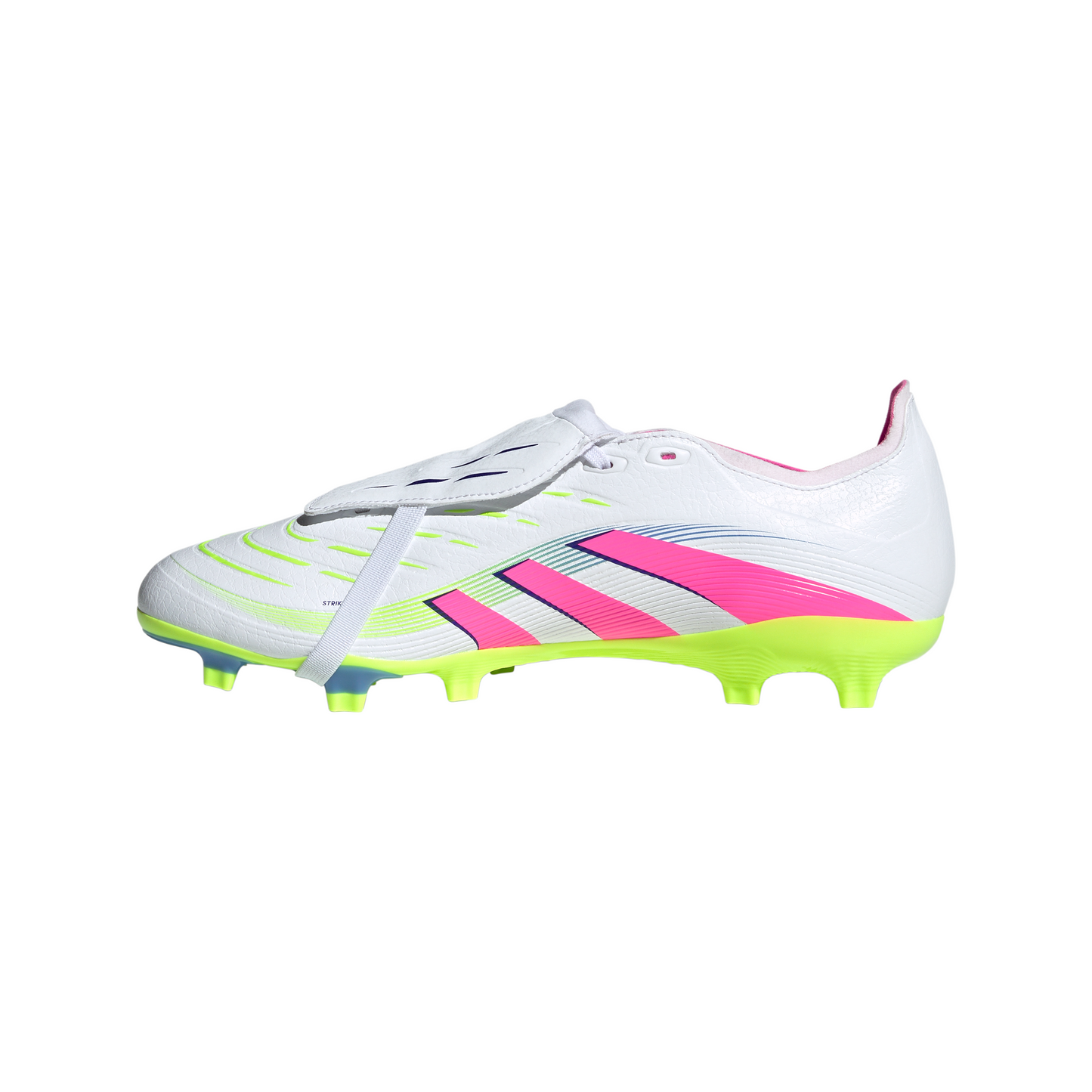 Adidas Predator League Fold-Over Tongue FG Firm Ground Soccer Cleat - Cloud White/Lucid Pink/Lucid Lemon