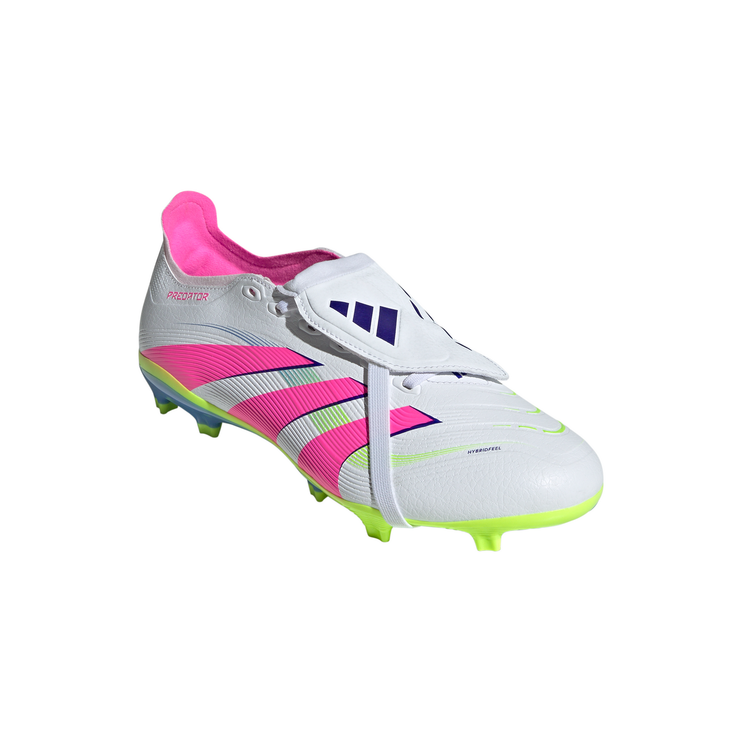 Adidas Predator League Fold-Over Tongue FG Firm Ground Soccer Cleat - Cloud White/Lucid Pink/Lucid Lemon