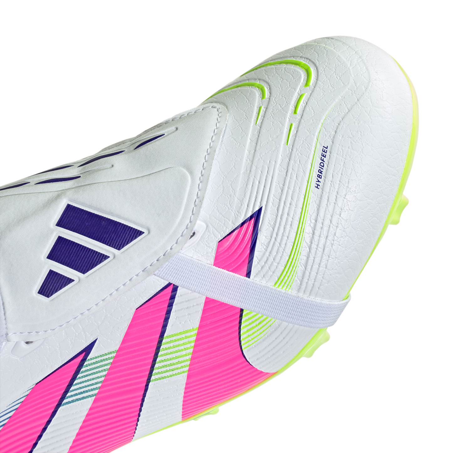 Adidas Predator League Fold-Over Tongue FG Firm Ground Soccer Cleat - Cloud White/Lucid Pink/Lucid Lemon