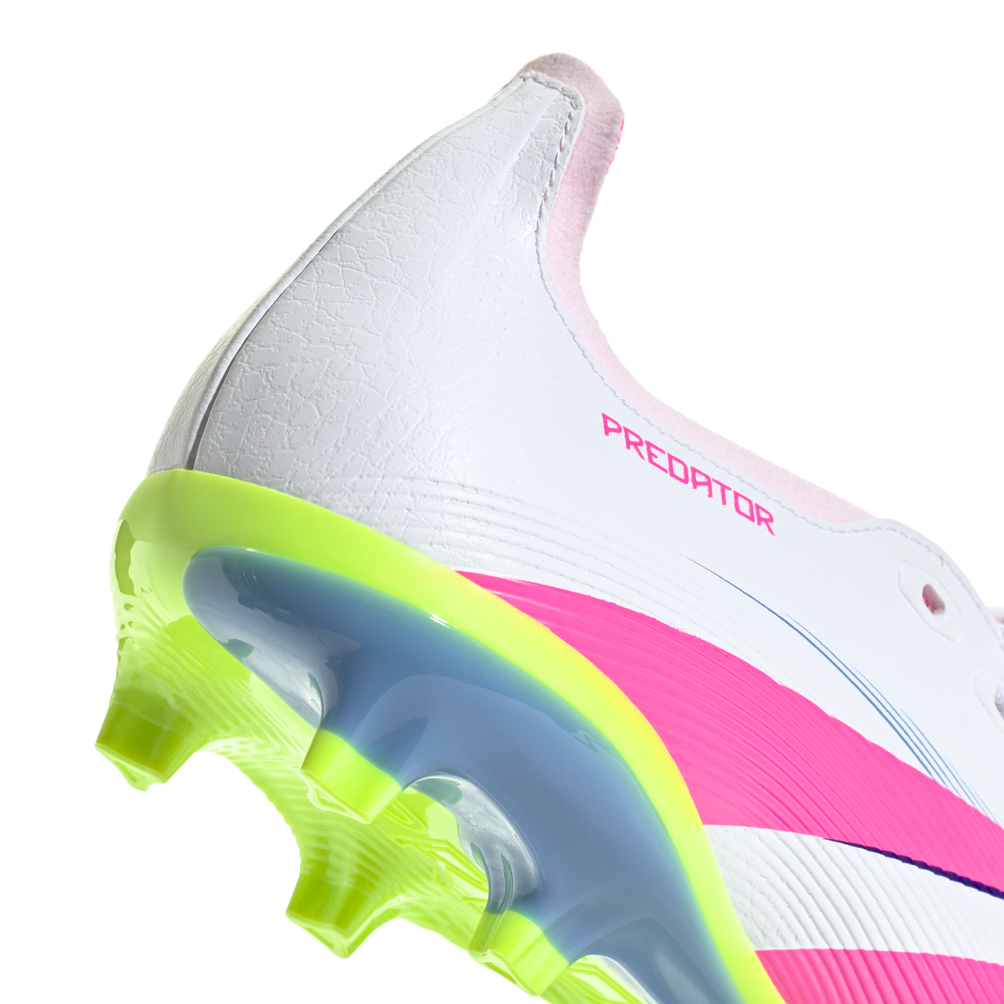 Adidas Predator League Fold-Over Tongue FG Firm Ground Soccer Cleat - Cloud White/Lucid Pink/Lucid Lemon