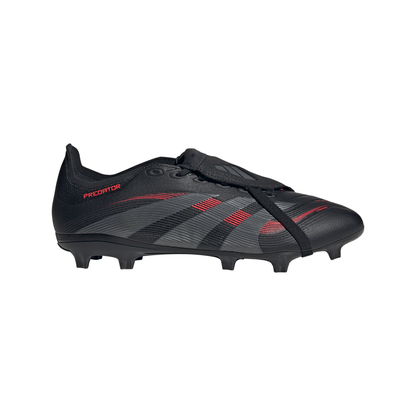 Adidas Predator League FT Fold Tongue FG Firm Ground Soccer Cleat -Core Black/Grey Four/Lucid Red