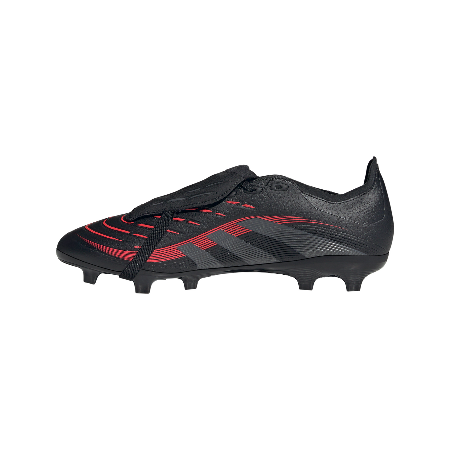 Adidas Predator League FT Fold Tongue FG Firm Ground Soccer Cleat -Core Black/Grey Four/Lucid Red